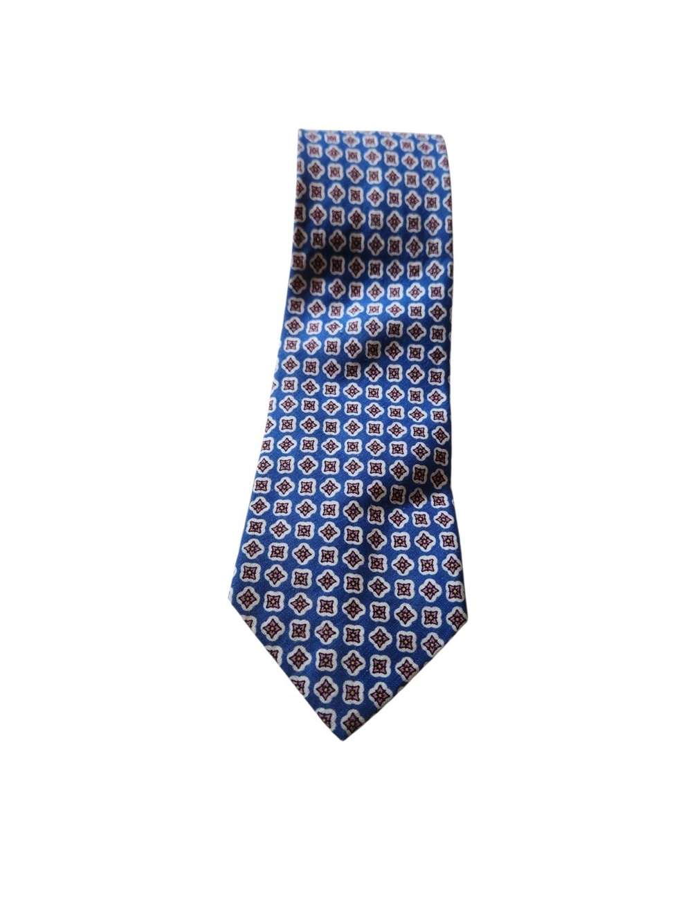 Polo Ralph Lauren Men's Silk Geometric Tie in Blue & White Like New
